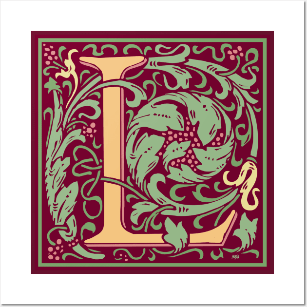 William Morris Vintage Letter L Wall Art by MatchbookGraphics